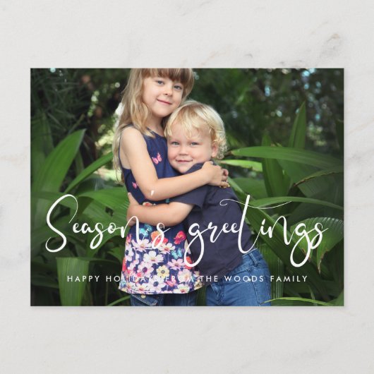 Whimsical calligraphy Sason's Greetings foto Briefkaart (Voorkant)