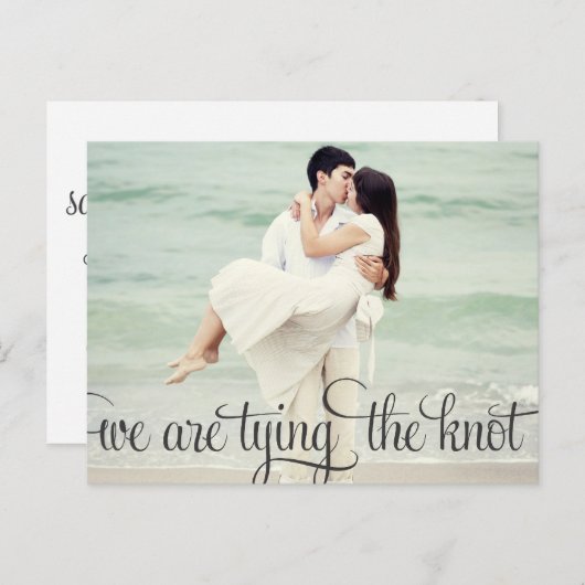 Whimsical Calligraphy Save the Date Briefkaart (Voorkant / Achterkant)
