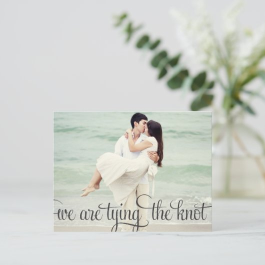 Whimsical Calligraphy Save the Date Briefkaart (Staand voorkant)