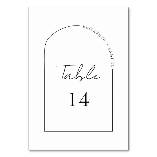 Whimsical Calligraphy Script Arch Lijst Wedding Kaart (Achterkant)