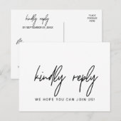 Whimsical Calligraphy Song Request RSVP Briefkaart (Voorkant / Achterkant)