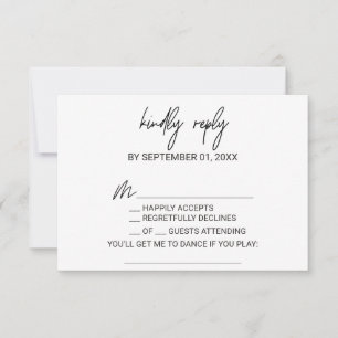 Whimsical Calligraphy Song Request RSVP Card
