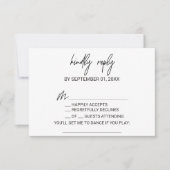 Whimsical Calligraphy Song Request RSVP Card (Voorkant)