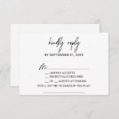 Whimsical Calligraphy Song Request RSVP Card (Voorkant / Achterkant)