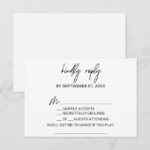 Whimsical Calligraphy Song Request RSVP Card Kaartje (Voorkant / Achterkant)