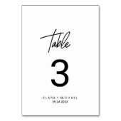 Whimsical Calligraphy Table Number Kaart (Voorkant)