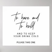 Whimsical Calligraphy To have and to Hold Sign Poster (Voorkant)