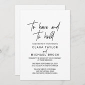 Whimsical Calligraphy To have and to hold Wedding Kaart (Voorkant / Achterkant)