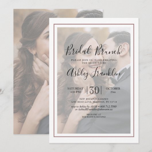 Whimsical Calligraphy Vellum Photo Vrijgezellenfee Kaart (Voorkant / Achterkant)