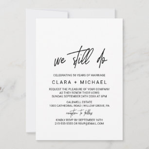 Whimsical Calligraphy Vow Renewal Kaart