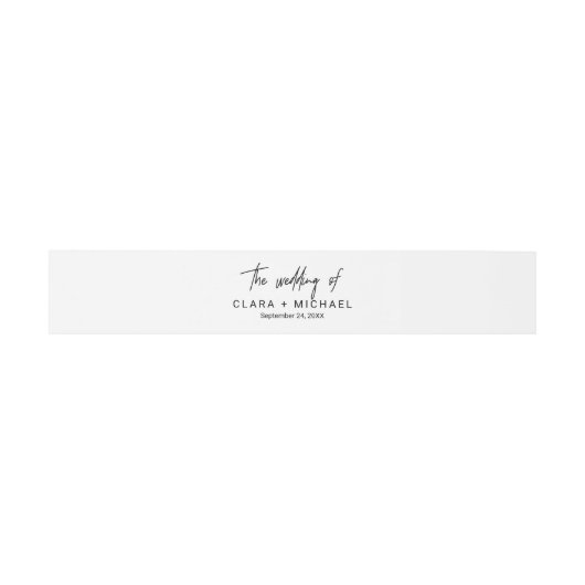 Whimsical Calligraphy Wedding Belly Band Uitnodigingen Wikkel (Vlak)