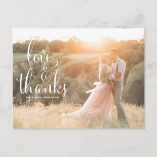 WHIMSICAL CALLIGRAPHY WEDDING DANK U BRIEFKAART