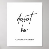 Whimsical Calligraphy Wedding Dessert Bar Sign Poster (Voorkant)