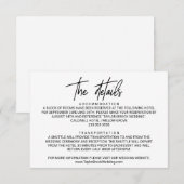 Whimsical Calligraphy Wedding Details Kaart (Voorkant / Achterkant)