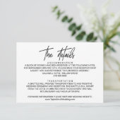 Whimsical Calligraphy Wedding Details Kaart (Staand voorkant)
