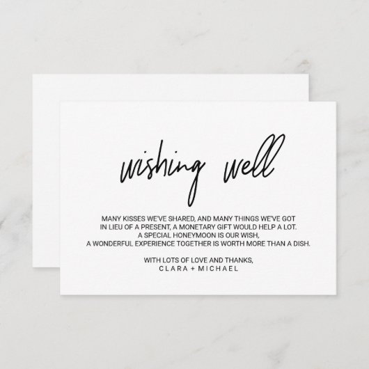 Whimsical Calligraphy Wedding Good Informatiekaartje (Voorkant / Achterkant)