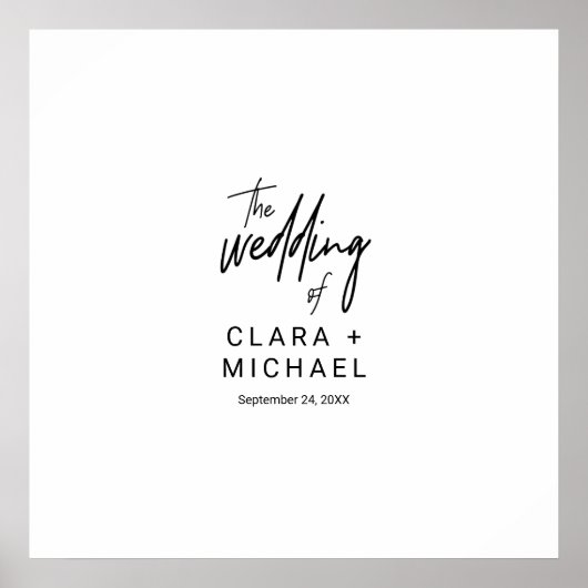 Whimsical Calligraphy Wedding Guest Signing Poster (Voorkant)