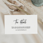 Whimsical Calligraphy Wedding Online Details Informatiekaartje<br><div class="desc">Deze online details van een whimsical calligraphy bruiloft zijn perfect voor een moderne bruiloft. Het ontwerp biedt elegante maar rustige typografie voor een eenvoudige minimale look. Selecteer kraftpapier voor een meer rustige look.</div>