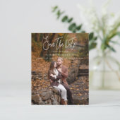 Whimsical Calligraphy Wedding Photo Engagement (Staand voorkant)