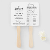 Whimsical Calligraphy Wedding Program Handwaaier (Voorkant en achterkant)