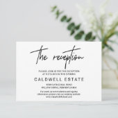 Whimsical Calligraphy Wedding Reception Kaart (Staand voorkant)