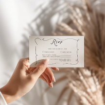 Whimsical Calligraphy Wedding RSVP Card