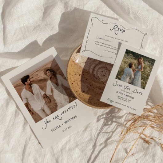 Whimsical Calligraphy Wedding RSVP Card