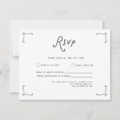 Whimsical Calligraphy Wedding RSVP Card (Voorkant)