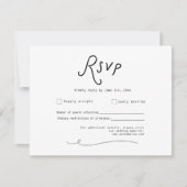 Whimsical Calligraphy Wedding RSVP Card Minimalist (Voorkant)