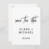 Whimsical Calligraphy Wedding Save the Date Uitnodiging Briefkaart (Voorkant / Achterkant)