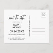 Whimsical Calligraphy Wedding Save the Date Uitnodiging Briefkaart (Achterkant)