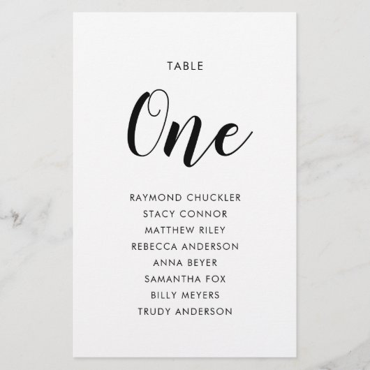 Whimsical Calligraphy Wedding Seating Chart (Voorkant)