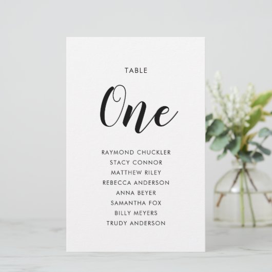 Whimsical Calligraphy Wedding Seating Chart (Staand voorkant)