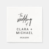 Whimsical Calligraphy Wedding Servetten (Voorkant)