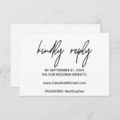 Whimsical Calligraphy Wedding Website RSVP Card (Voorkant / Achterkant)