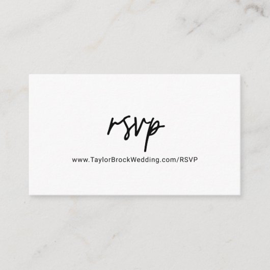 Whimsical Calligraphy Wedding Website RSVP Informatiekaartje (Voorkant)