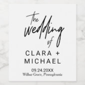 Whimsical Calligraphy Wedding Wijn Etiket (Enkel label)