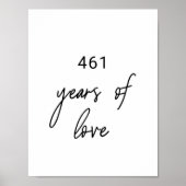Whimsical Calligraphy Years of Love Wedding Sign Poster (Voorkant)