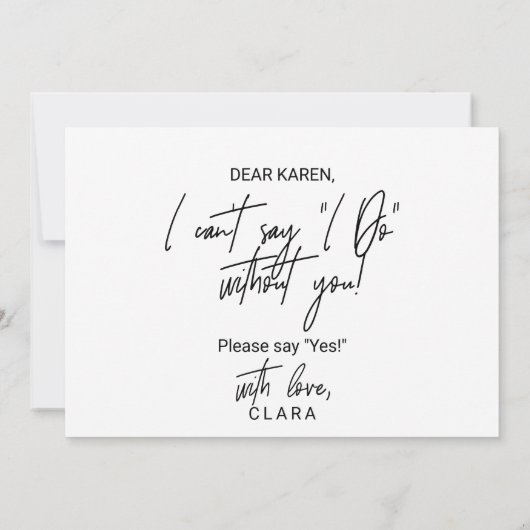 Whimsical Calligraphy zal je zijn als mijn vriend  Kaart (Achterkant)