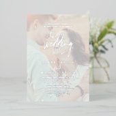 Whimsical Calligraphy | Zilverfolie Fotobruiloft Folie Uitnodiging (Staand Voorkant)