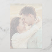 Whimsical Calligraphy | Zilverfolie Fotobruiloft Folie Uitnodiging (Achterkant)