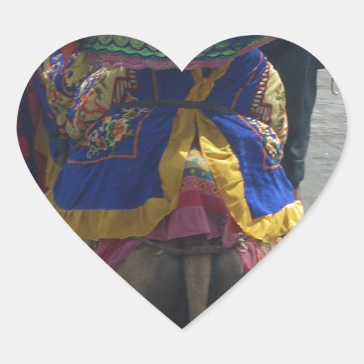 Whimsical Camel Art Print/Grafisch Hart Sticker (Voorkant)