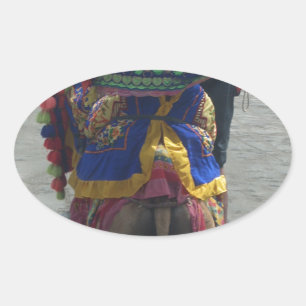 Whimsical Camel Art Print/Grafisch Ovale Sticker