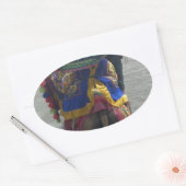 Whimsical Camel Art Print/Grafisch Ovale Sticker (Envelop)