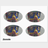 Whimsical Camel Art Print/Grafisch Ovale Sticker (Vel)