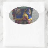 Whimsical Camel Art Print/Grafisch Ovale Sticker (Tas)