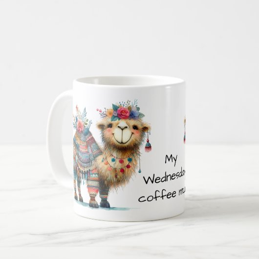 Whimsical Camel woensdag Hump Day Koffiemok (Voorkant links)