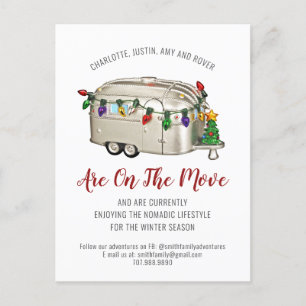 Whimsical Camper Seasonal Moving Announge Aankondigingskaart