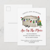 Whimsical Camper Seasonal Moving Announge Aankondigingskaart (Voorkant / Achterkant)