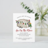 Whimsical Camper Seasonal Moving Announge Aankondigingskaart (Staand voorkant)